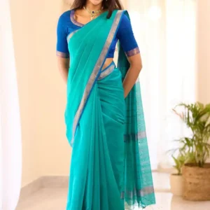 Sky Blue Dark Silk Saree